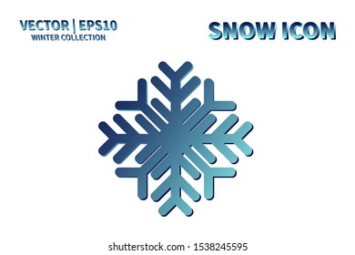 Snowflake icon. Snowflake snow vector. Isolated snowflake for Merry Christmas. Winter snowflake flat icon use for New Year, weather, holiday, decoration, graphic, background, pattern. Cold frozen ice
