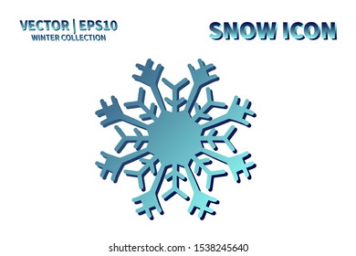 Snowflake icon. Snowflake snow vector. Isolated snowflake for Merry Christmas. Winter snowflake flat icon use for New Year, weather, holiday, decoration, graphic, background, pattern. Cold frozen ice