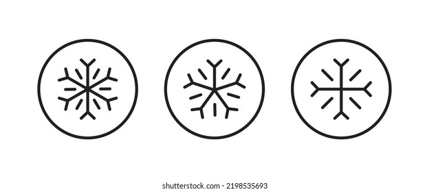 Icono de copo de nieve. Iconos de vacaciones de invierno de nieve, trazo editable, estilo de diseño plano aislado en pictograma lineal blanco, botón, vector, signo, símbolo, logotipo, ilustración