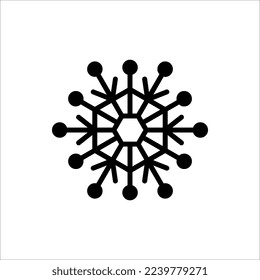 Snowflake icon, Snow winter holiday simple line vector icon.