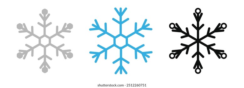 Snowflake icon. Snow winter holiday icons, Editable stroke, Snow vector. Eps 10.