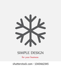 Snowflake icon. Snow in the  winter. Simple flat black illustration . Vector graphics