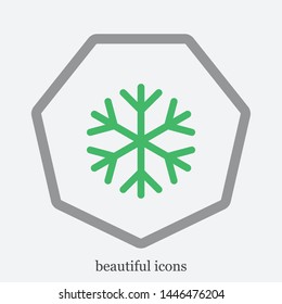 A snowflake icon. Snow in the winter. Simple flat black illustration . Vector graphics