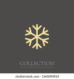 A snowflake icon. Snow in the winter. Simple flat black illustration . Vector graphics