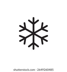 Icono de copo de nieve. Nieve en el invierno. Simple ilustración plana negra