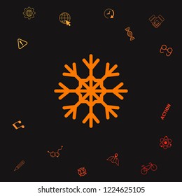 Snowflake icon symbol. Graphic elements for your design