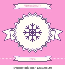 Snowflake icon symbol. Graphic elements for your design