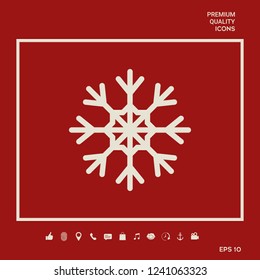 Snowflake icon symbol. Graphic elements for your design