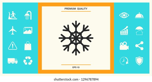 Snowflake icon symbol. Graphic elements for your design