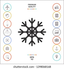 Snowflake icon symbol. Graphic elements for your design
