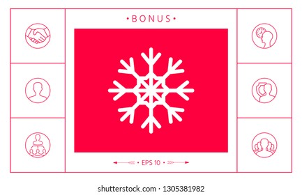 Snowflake icon symbol. Graphic elements for your design