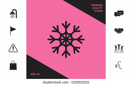 Snowflake icon symbol. Graphic elements for your design