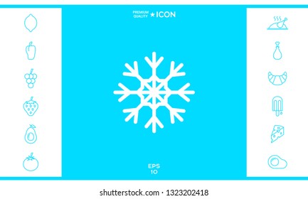 Snowflake icon symbol. Graphic elements for your design