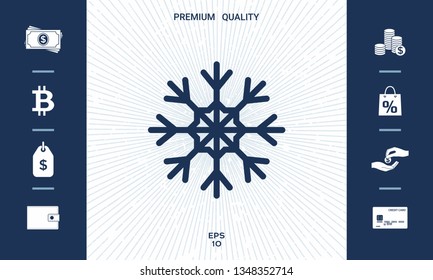 Snowflake icon symbol. Graphic elements for your design