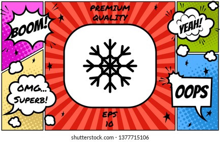 Snowflake icon symbol. Graphic elements for your design
