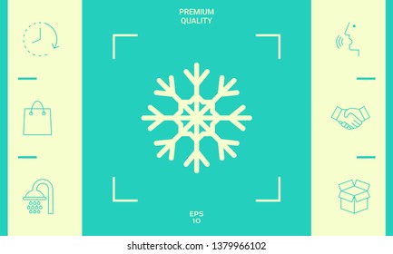 Snowflake icon symbol. Graphic elements for your design