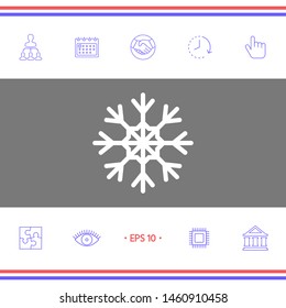 Snowflake icon symbol. Graphic elements for your design