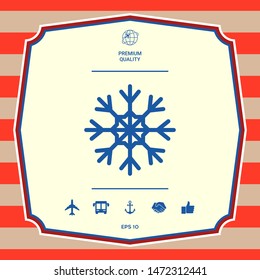 Snowflake icon symbol. Graphic elements for your design