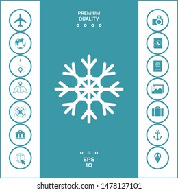 Snowflake icon symbol. Graphic elements for your design