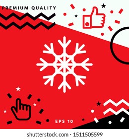 Snowflake icon symbol. Graphic elements for your design