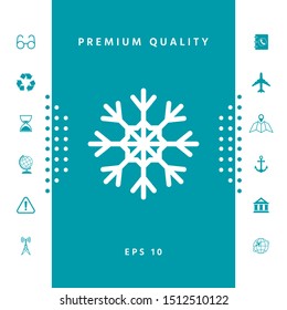Snowflake icon symbol. Graphic elements for your design