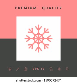 Snowflake icon symbol. Graphic elements for your design