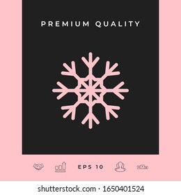 Snowflake icon symbol. Graphic elements for your design