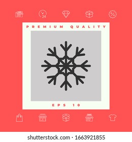 Snowflake icon symbol. Graphic elements for your design