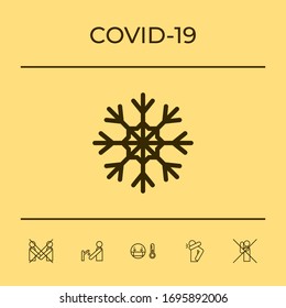 Snowflake icon symbol. Graphic elements for your design