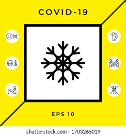 Snowflake icon symbol. Graphic elements for your design