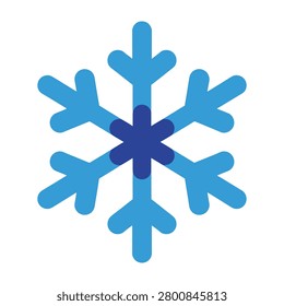 Snowflake icon symbol representing winter weather frosty cold conditions and frozen landscapes
