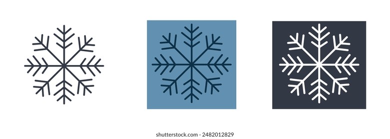 Icono de copo de nieve Ilustración vectorial aislada sobre fondo blanco