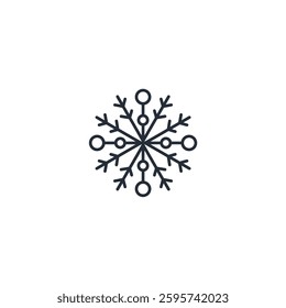 Snowflake icon symbol vector sign isolated on white background illustration for graphic and web design