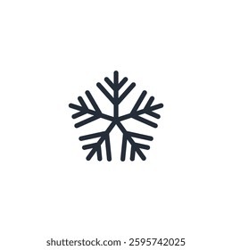 Snowflake icon symbol vector sign isolated on white background illustration for graphic and web design