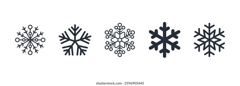 Snowflake icon symbol vector sign isolated on white background illustration for graphic and web design