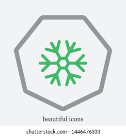 A snowflake icon. The symbol of the winter. wheather line . Vector graphics - копия