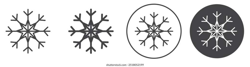 Snowflake icon thin line illustration