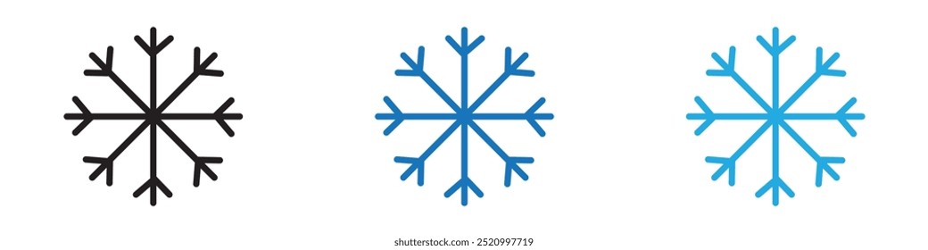 Snowflake icon thin line illustration