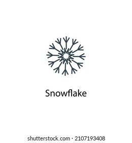 Snowflake icon thin line stock illustration. Weather forecast line icon, isolated on white background, weather stroked symbol. 