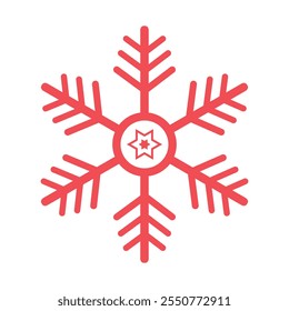Icono de copo de nieve. Arte vectorial de copo de nieve para el diseño de Navidad sobre fondo blanco.