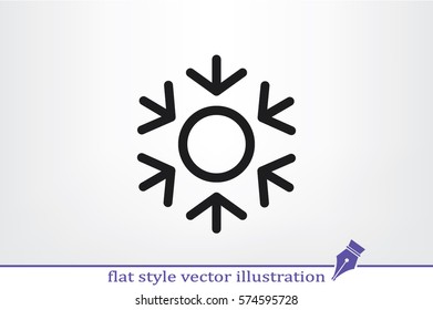 Snowflake icon vector EPS 10, abstract sign flat design,  illustration modern isolated badge for website or app - stock info graphics.