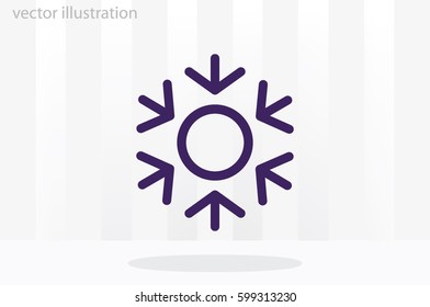 Snowflake icon vector EPS 10, abstract sign flat design,  illustration modern isolated badge for website or app - stock info graphics
