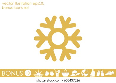 Snowflake icon vector EPS 10, abstract sign flat design,  illustration modern isolated badge for website or app - stock info graphics.