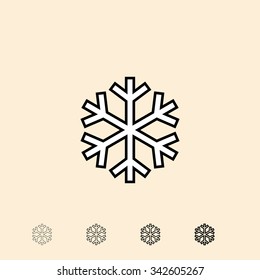 Snowflake Icon. Vector Icon In Four Different Thickness. Linear Style