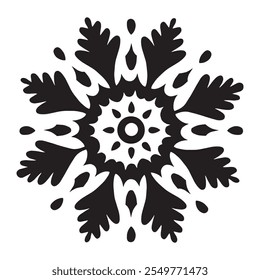 Schneeflocken-Symbol. Vektorgrafik für Weihnachts- und Neujahrsdekorationen. Eisstern für Winterurlaub Verpackungsdesign. Isolierter Clipart für Logo, Webdesign, Postkarte, Druck, Vitrine, Verkauf.