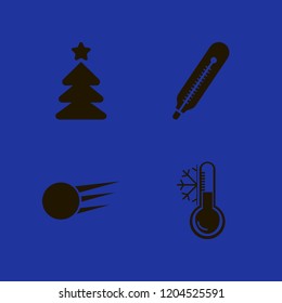 snowflake icon. snowflake vector icons set christmas tree, snowball, temperature snowflake and thermometer