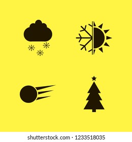 snowflake icon. snowflake vector icons set christmas tree, cloud snowflake, snowball and snowflake sun