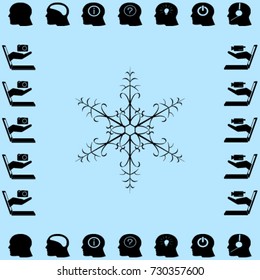 Snowflake icon, vector illustration 