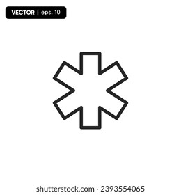 Diseño de ilustración vectorial de icono de copo de nieve. sobre un fondo blanco