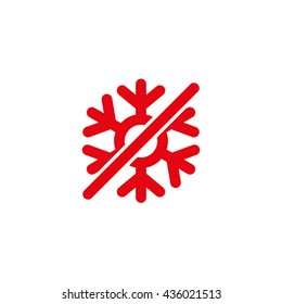 Snowflake icon vector illustration eps10. Stop or ban sign.